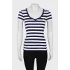 Striped T-shirt with brand logo