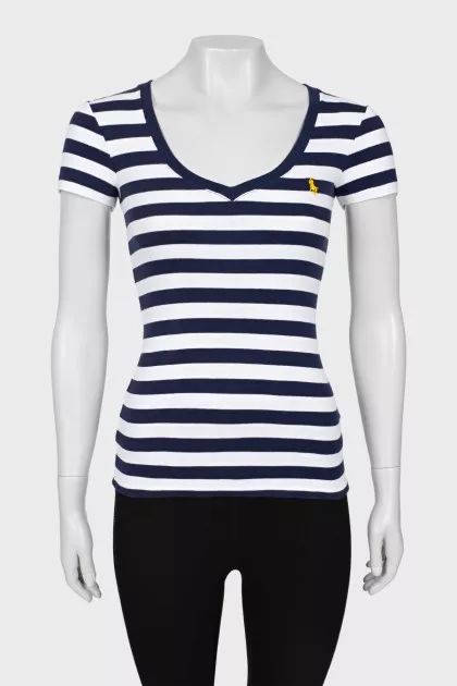 Striped T-shirt with brand logo