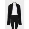 Black rib knit cardigan