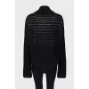 Black rib knit cardigan
