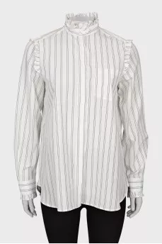Сорочка в смужку з воланами