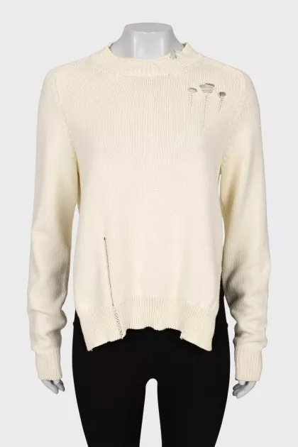 Ripped effect knitted sweater