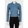 Blue leather jacket
