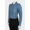 Blue leather jacket