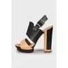 Two-tone leather sandals