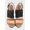 Two-tone leather sandals