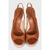 Leather sandals with woven soles