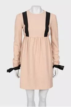 Beige tie dress