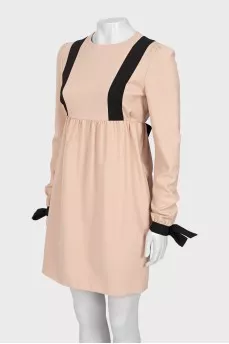 Beige tie dress