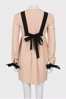 Beige tie dress