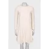 Beige dress with front slit