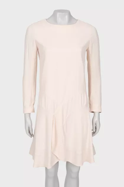 Beige dress with front slit