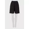 Black linen shorts
