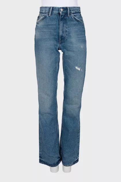 Light blue distressed jeans