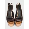 Mixed leather sandals