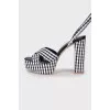 Textile sandals in check print