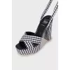 Textile sandals in check print