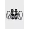 Textile sandals in check print