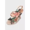 Sandals decorated with beads and sequins