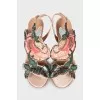 Sandals decorated with beads and sequins