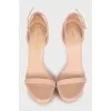 Beige patent leather sandals