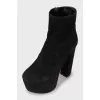 Suede high heel ankle boots