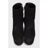 Suede high heel ankle boots