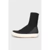 Black textile sneakers