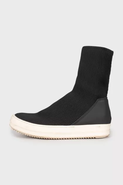 Black textile sneakers
