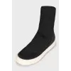 Black textile sneakers