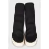 Black textile sneakers