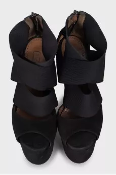 Black high heel sandals