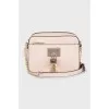 Beige mini bag with key chain
