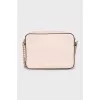 Beige mini bag with key chain