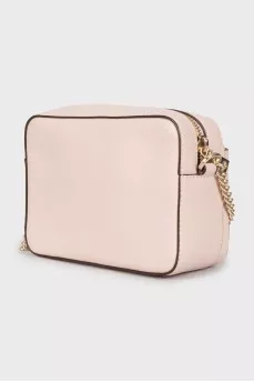 Beige mini bag with key chain