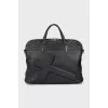 Black briefcase bag with decor