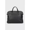 Black briefcase bag with decor