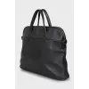 Black briefcase bag with decor