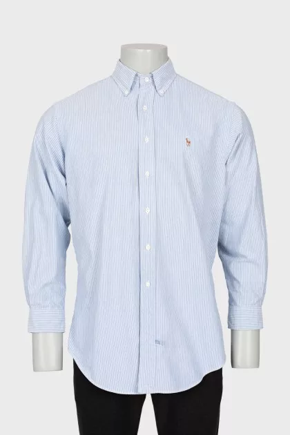 Men's striped shirt with brand logo