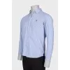 Men's checkered shirt with brand logo