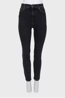 Dark blue high rise jeans 