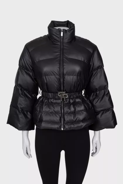 Black jacket with belt