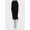 Black slit skirt