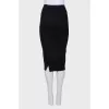 Black slit skirt
