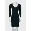 V-neck wool dress