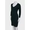 V-neck wool dress