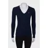 Navy blue wool sweater