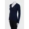 Navy blue wool sweater