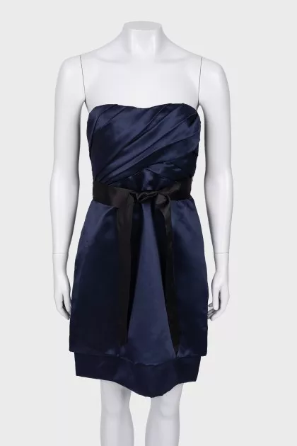 Navy blue draped dress