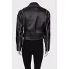 Belted leather jacket